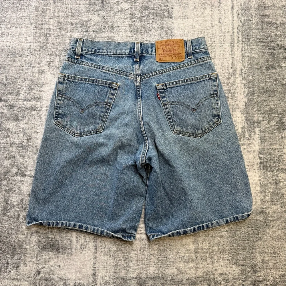 VTG Levis Jean Shorts Mens 32 (Fits 30) 505 Relaxed Fit Blue Denim Jorts Dad Y2K